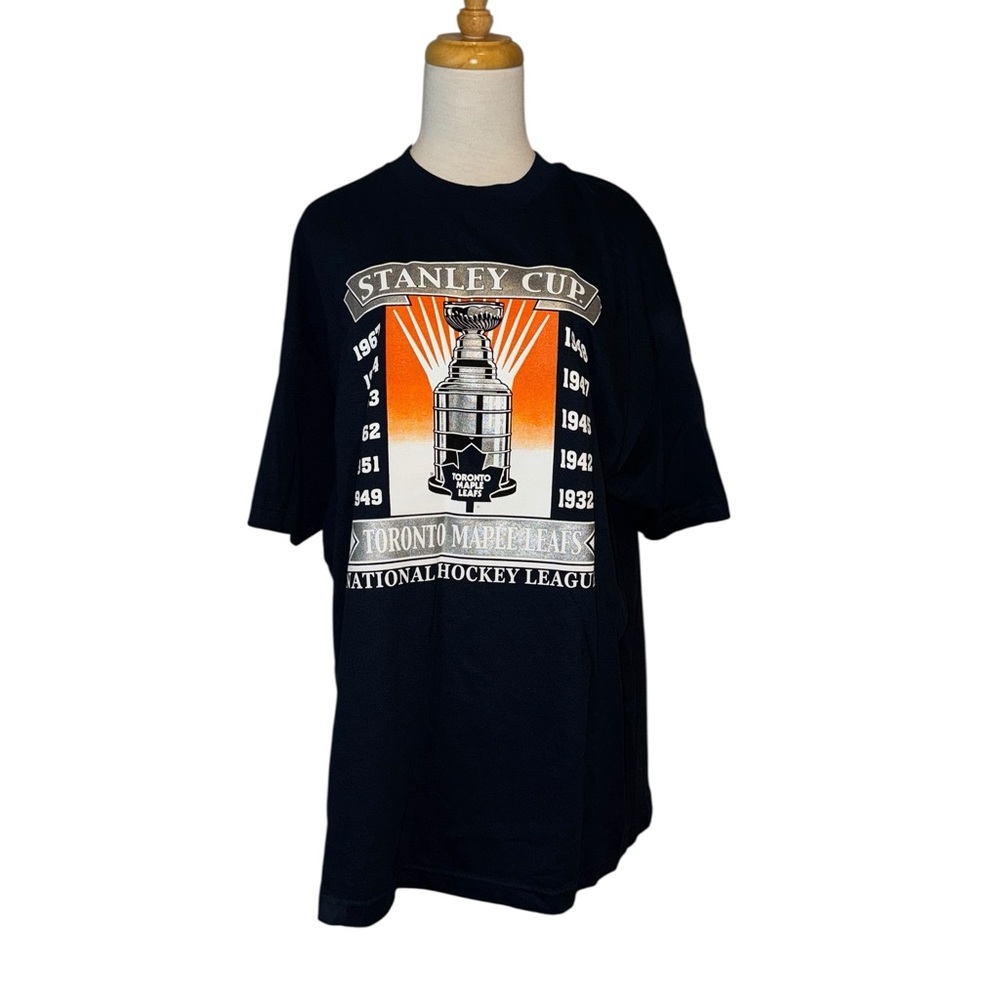 Vintage 1990 NHL Toronto Maple Leafs Stanley Cup Champions T-Shirt – Men’s XL